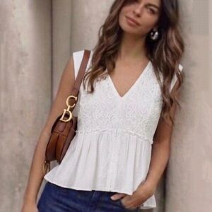 NÜ Denmark Zelma White Sleeveless Lace Top New with Tags
